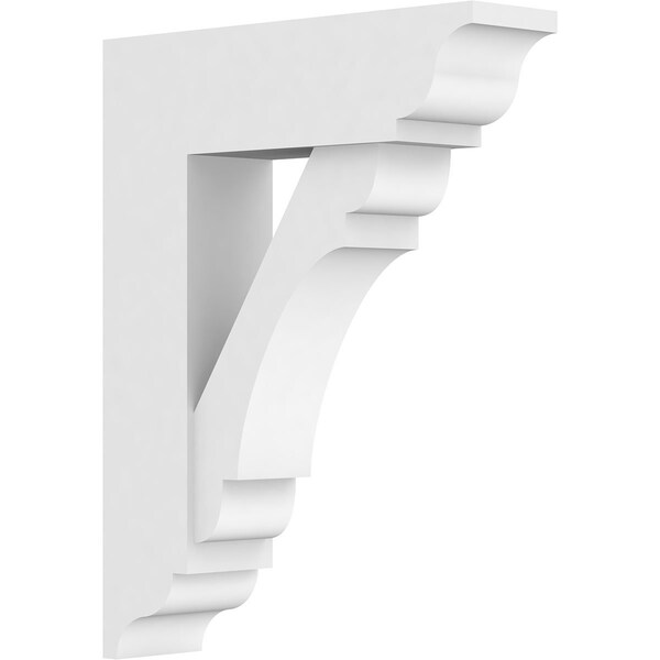 Ekena Millwork Standard Olympic Architectural Grade PVC Bracket with Traditional Ends, 3"W x 14"D x 18"H BKTP03X14X18OLY01 - main